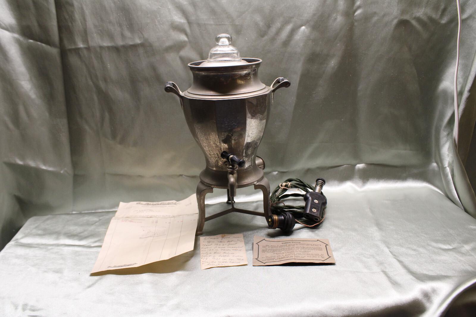 Antique Universal Landers Frary Clark Electric Coffee Percolator