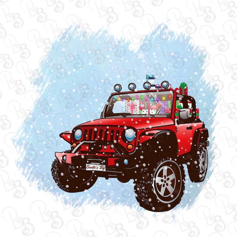 Christmas Jeep Santa's Toy PNG Clipart Christmas | Etsy