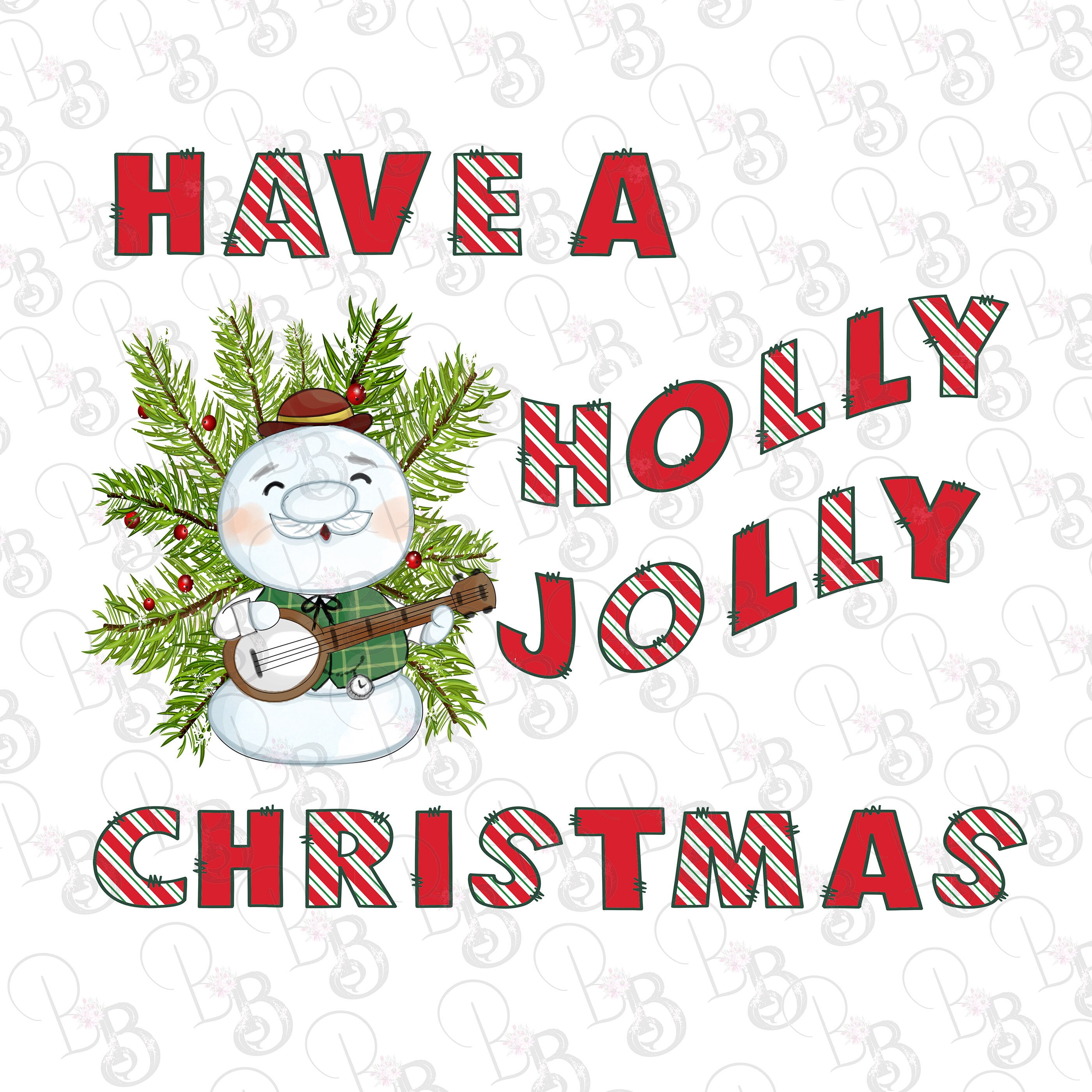 Holly Jolly Navidad PNG Clipart Descarga Digital Instantánea | Etsy
