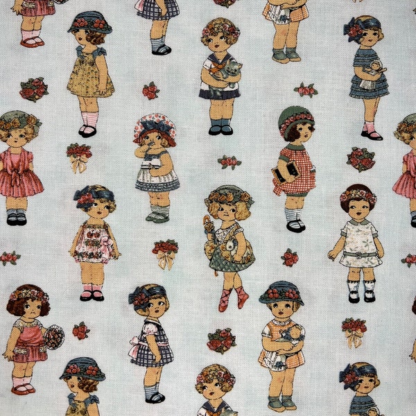 Paper Doll Fabric Etsy