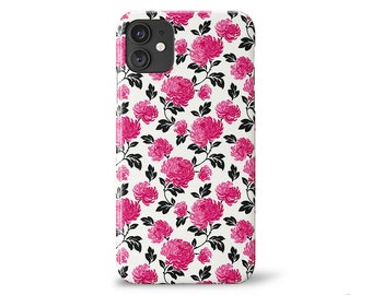 Pink Floral Phone Case for iPhone 13 12 11 X 8 7 6, custom Flowers iPhone case, Fully Customizable, All Over Print, Fast and !