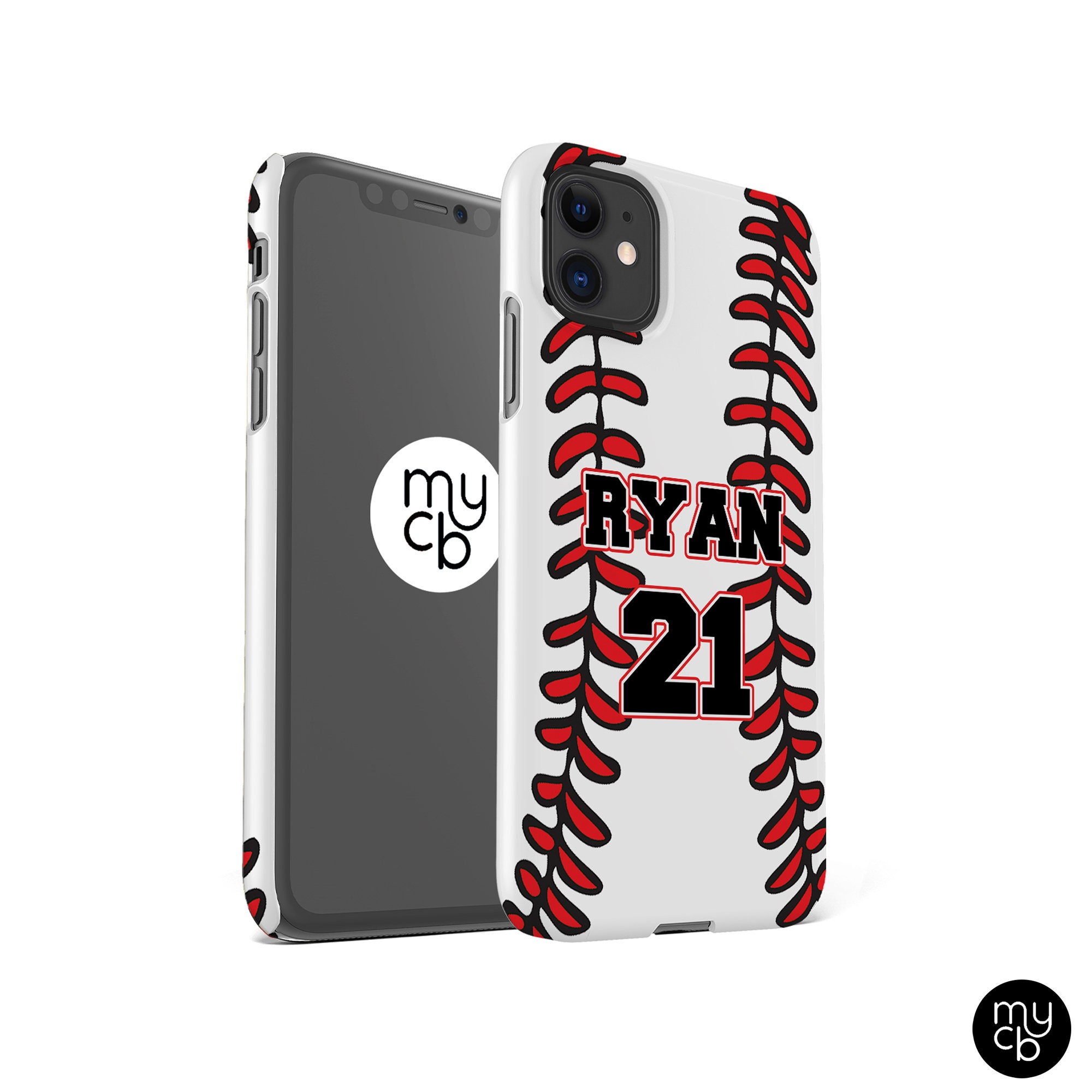 Baseball Phone Case for iPhone 13 12 11 X 8 7 6 With Name and 