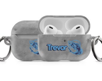 Fishing AirPod Case with Name, Personalized Gift for Fisherman, Custom Fishing AirPods Cover, All Over Print, Fits Version 1 2 Pro!