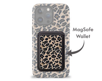 Cheetah MagSafe Wallet, Leopard Fur Magnetic Card Holder for iPhone 12 13 14 15, Personalized Phone Wallet, MagSafe Card Holder,Phone Wallet
