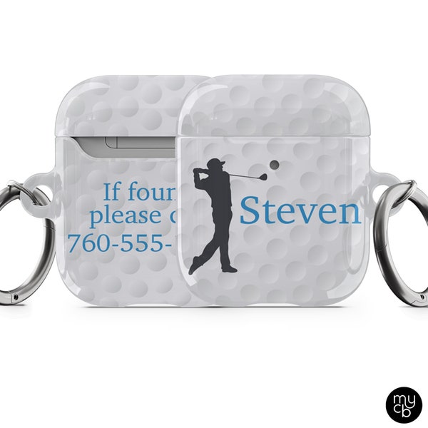 Personalized Golf Ball AirPod Case, Great Gift for Mom Dad, Custom AirPods Case, Fully Customizable, All Over Print, Fits Version 1 2 Pro!