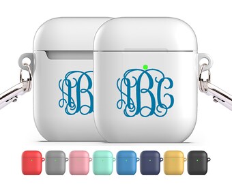 AirPod Case Personalized with Name or Initials, Custom Case for AirPods, Prints on both sides of Case, , For Version 1 2 Pro 2