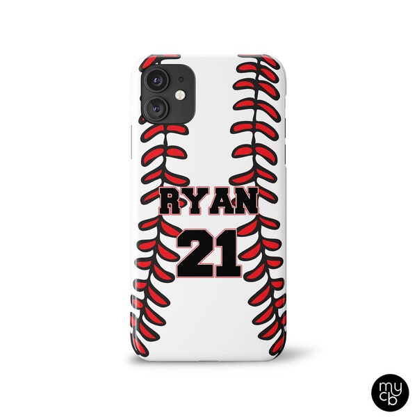 Baseball Phone Case for iPhone 13 12 11 X 8 7 6 with name and number, custom iPhone case, Fully Customizable, All Over Print,