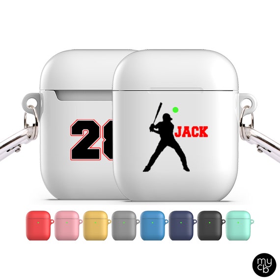 Baseball Airpod Case With Name and Number Personalized Gift Etsy