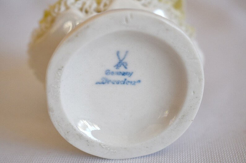 Vintage Dresden Germany Crossed Swords Mark Yellow Porcelain Etsy