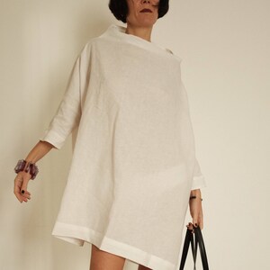 Plus Size Linen - Linen Tunic - Plus Size Clothing - Linen Dress - Linen Womens Clothing - White Tunic - Linen Dresses - Oversized Kaftan