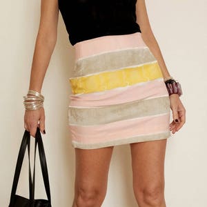 Stretchy Mini Skirt - Tight Fitted Skirt - Short Skirt - Patterned Mini Skirt - Fitted Skirt - High Waisted Skirt - Mini Pencil Skirt - Pink