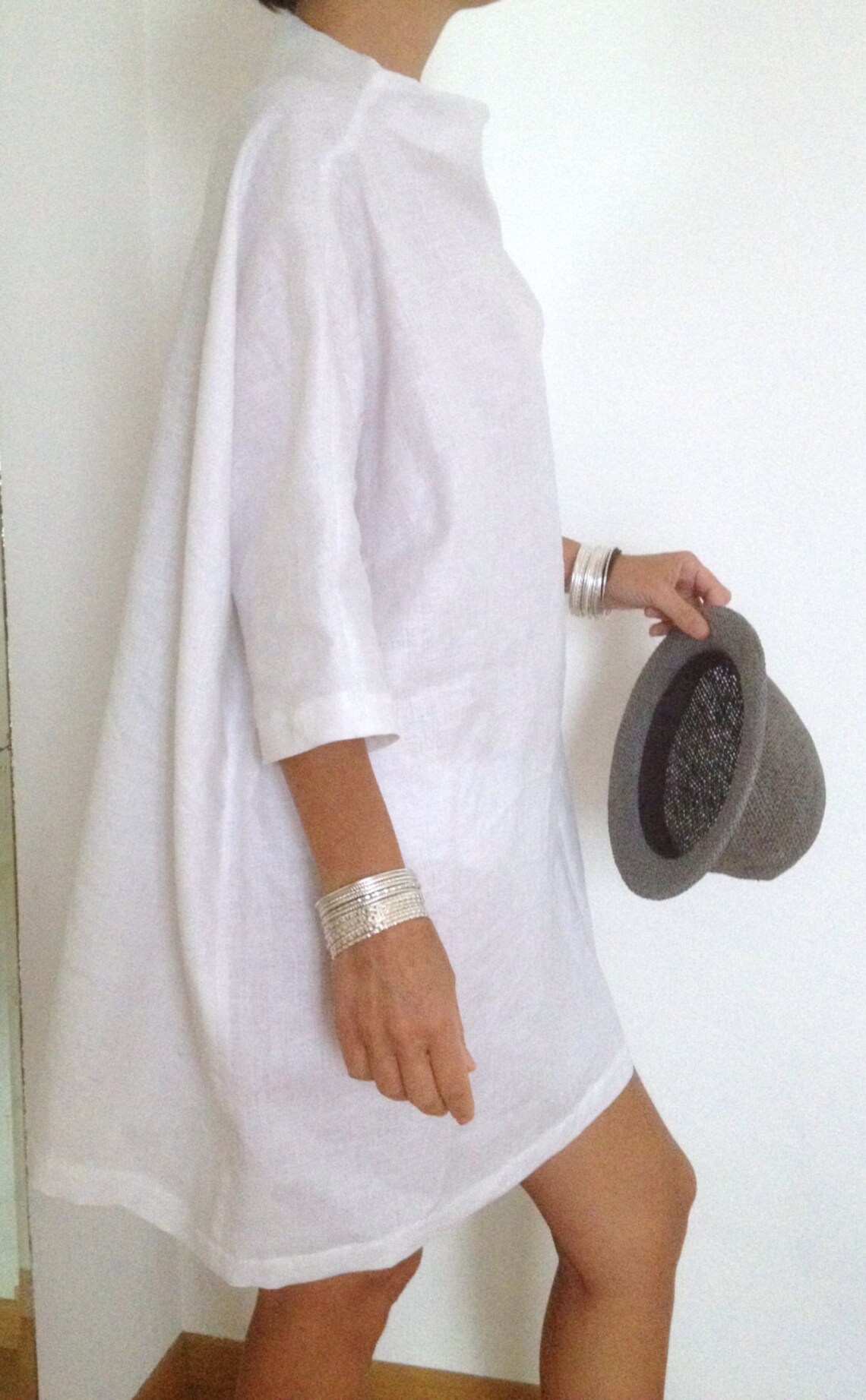 Linen Dress Plus Size Clothing Linen Tunic Linen Womens Clothing White
