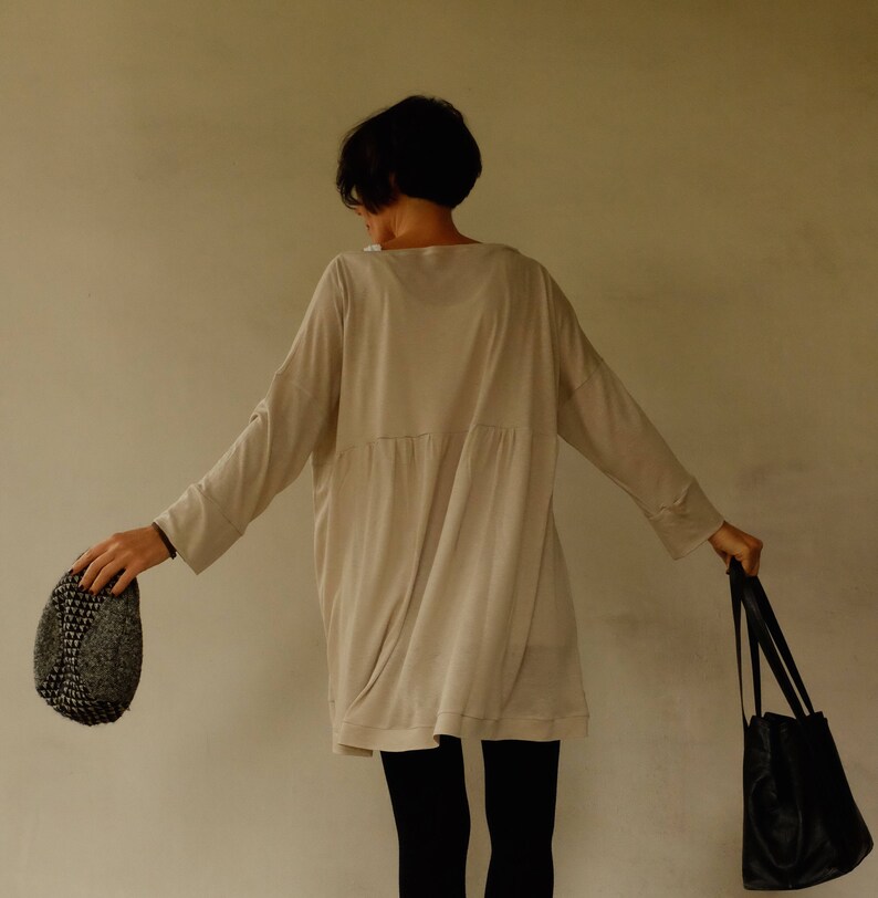 Maglia Oversize In Lana A Coste - NERO - Foto 4