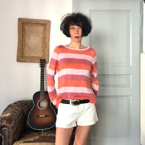 Linen Womens Clothing - Linen Clothing - Loose Fit Linen Jumper - Hand Knitted Linen Sweater  - Soft Linen Sweater - Linen Pullover Women