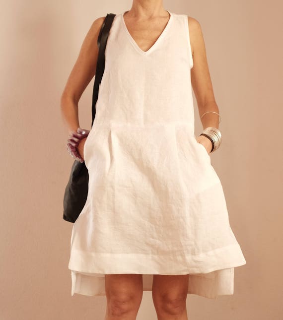 white linen sun dress