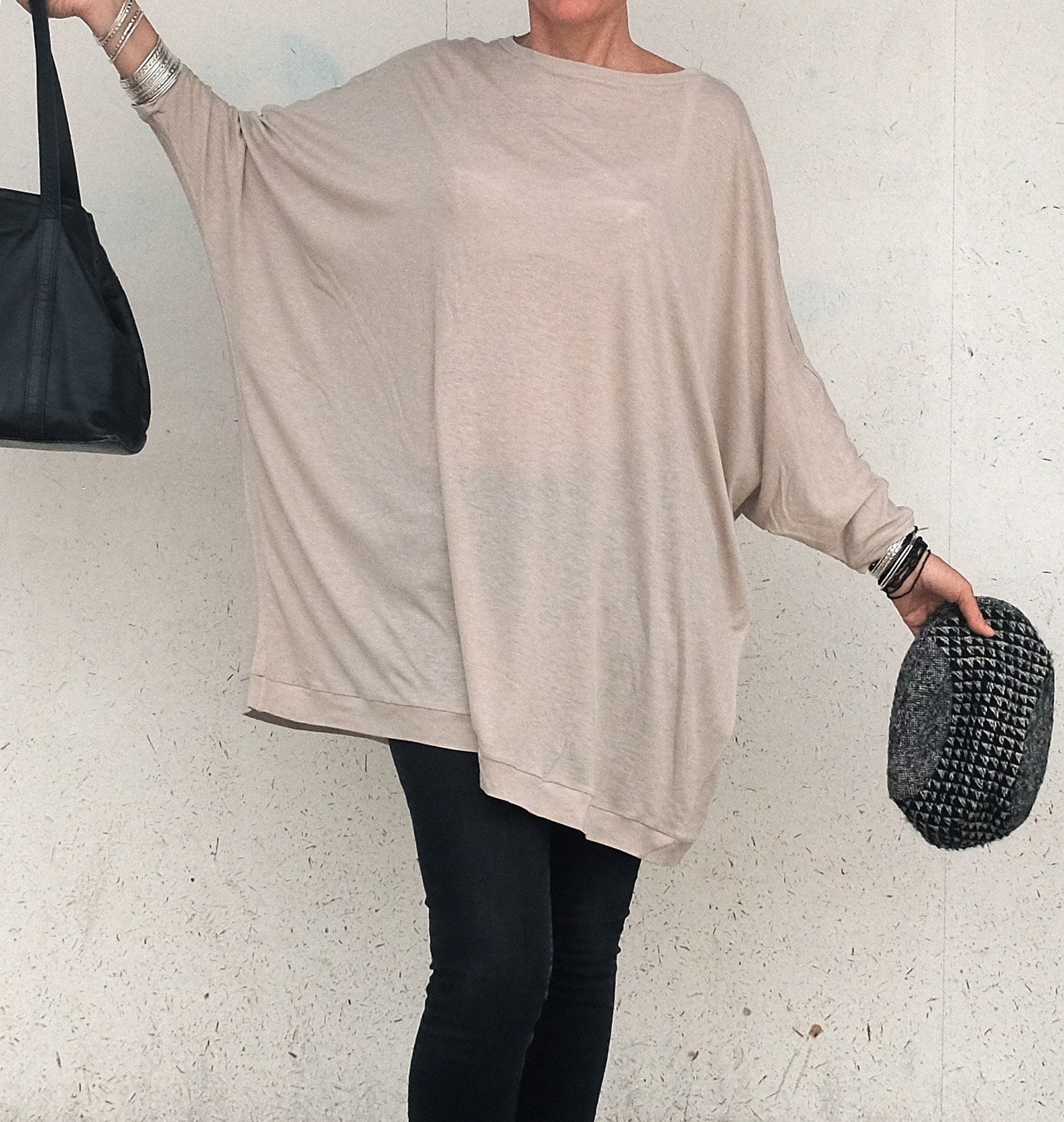 Oversized Sweater Cream Plus Size Sweater Wool Kaftan - Etsy