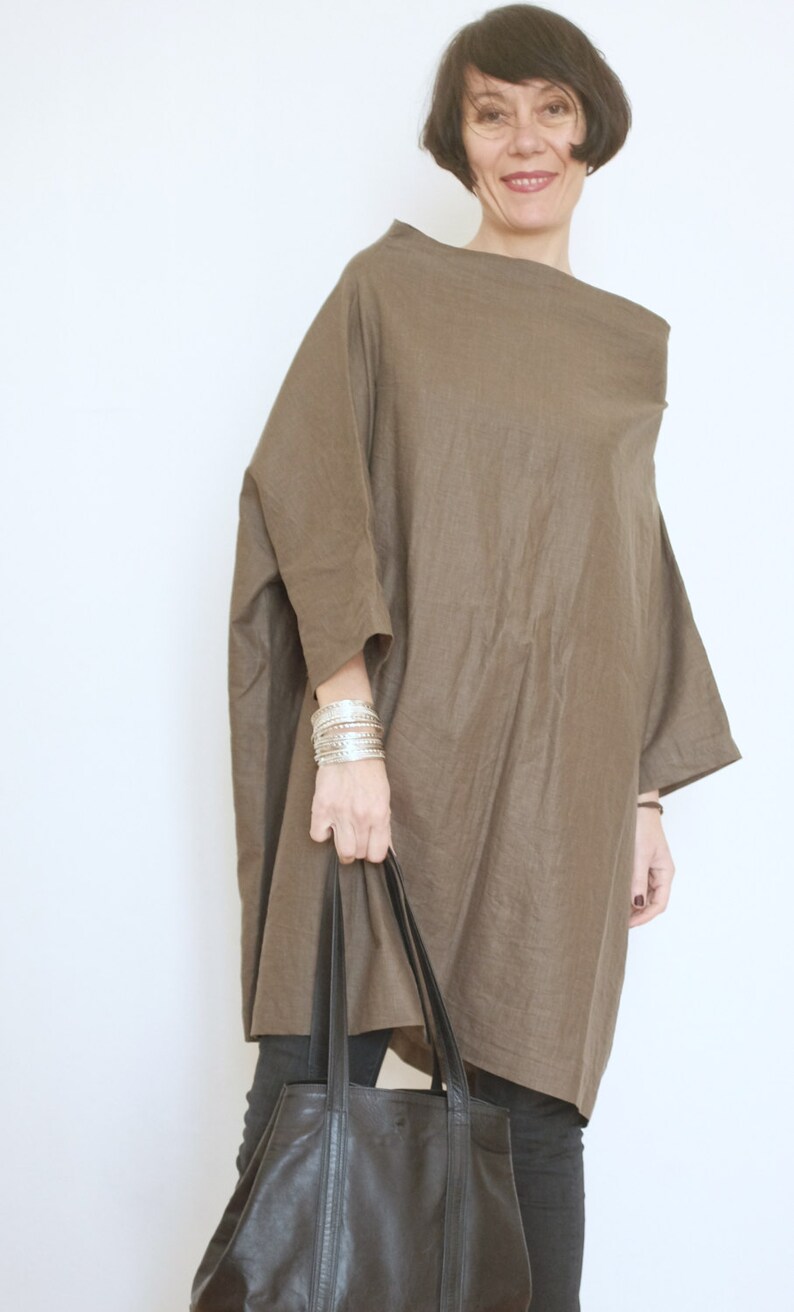 Linen Tunic Oversized Kaftan Linen Dress XXL Plus Size - Etsy