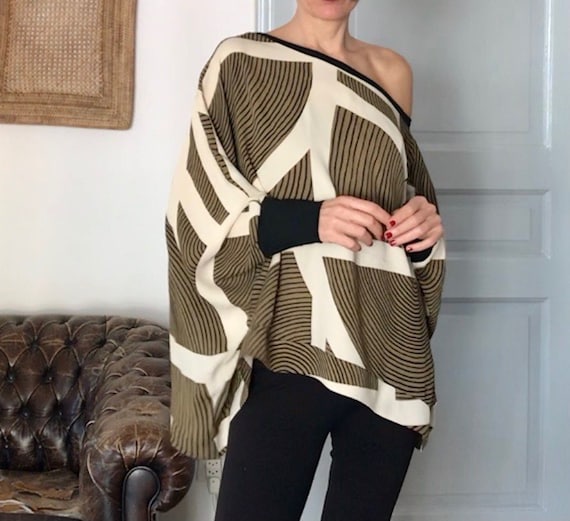 Tunica XXL - Maxi Tunica - Maxi Top Viscosa - Maglietta Oversize - Scollatura Asimmetrica - Mono Spalla  - Blusa Extralarge  - Casacca XXL