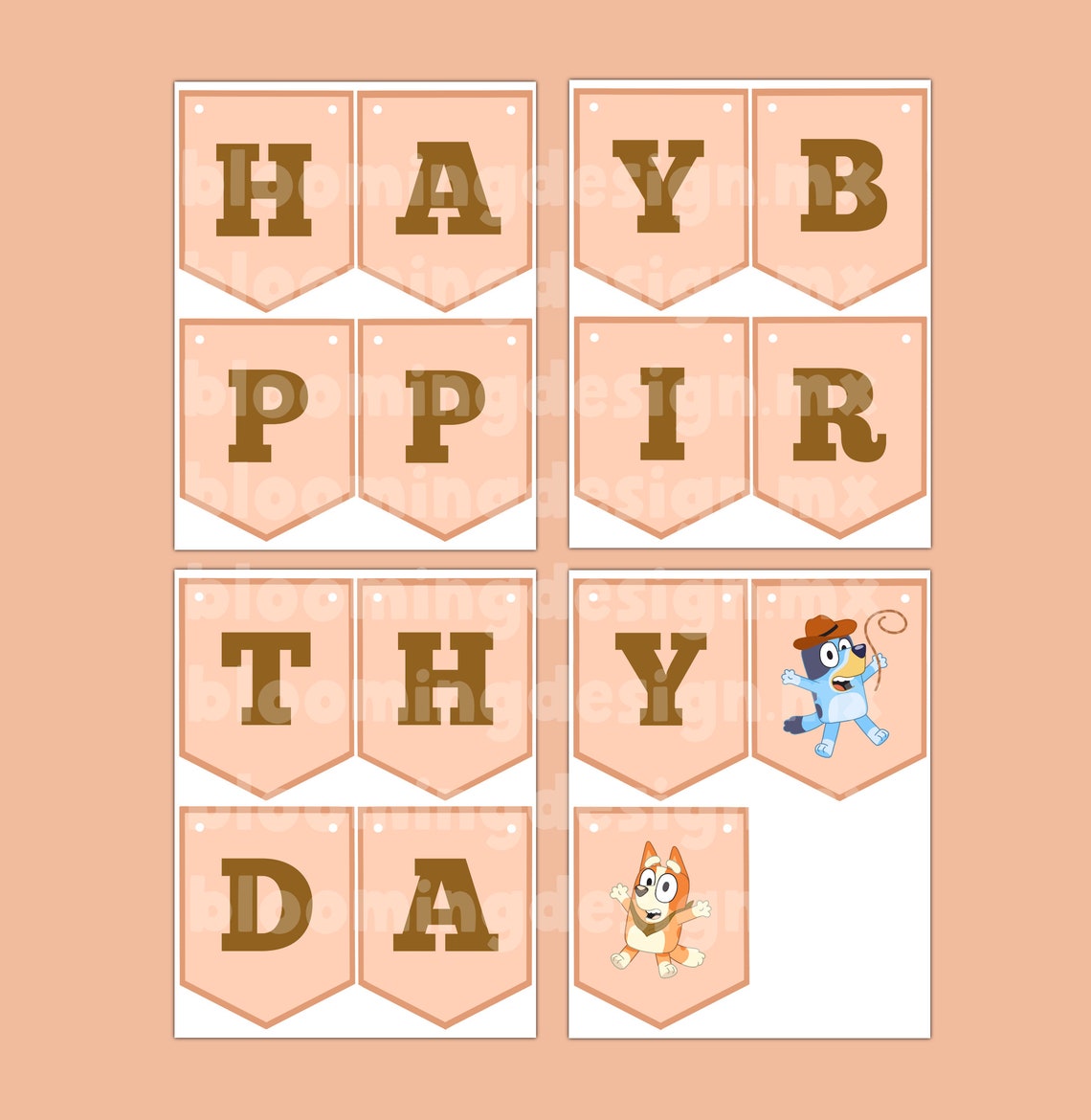 Printable Birthday Party Banner, Girl First Rodeo Party, Bluey Cowboy ...