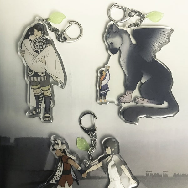 Team Ico ICO Shadow of the Colossus SOTC Last Guardian Glitter Double Sided Acrylic Charm