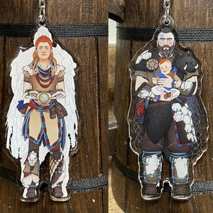 Horizon Zero Dawn Forbidden West Aloy Rost Gaming Double Sided Acrylic Keychain Charm