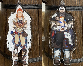 Horizon Zero Dawn Forbidden West Aloy Rost Gaming Double Sided Acrylic Keychain Charm