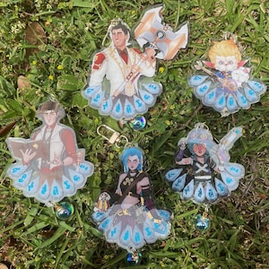 ARCANE Dubbelsidiga Guldblå Folie Akrylberlocker [Viktor, Jayce, Jinx, Isha, Heimerdinger]