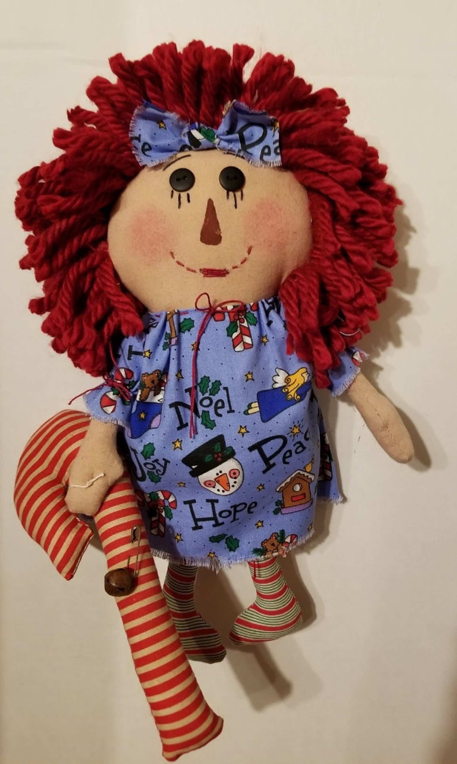 Primitive Handmade Candy Cane Doll Etsy