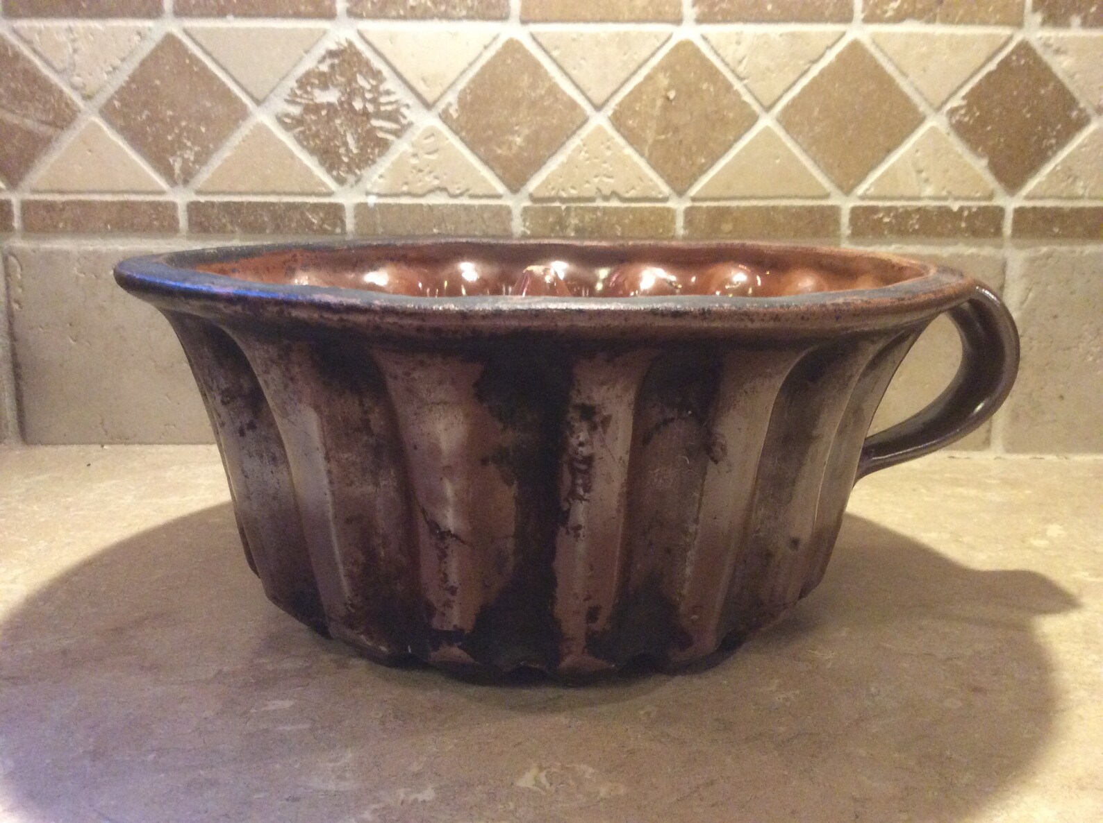 Antique Stoneware Ceramic Steamed Pudding Mold Redware Cake Etsy