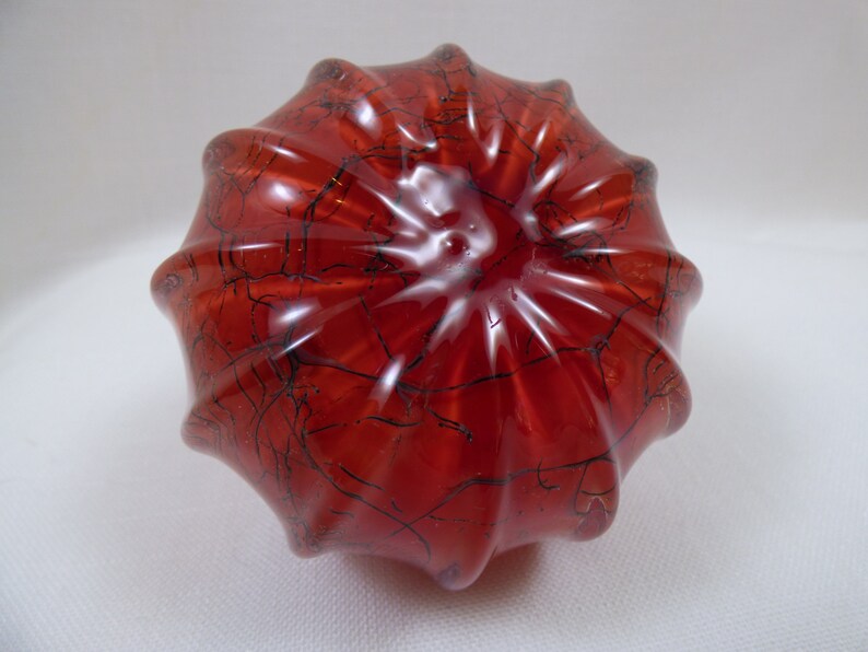 Petite Pumpkin Signed Studio Art Glass Figurine Paperweight