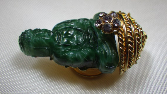 Rare Christian Dior Bijoux Vintage Buddha Brooch … - image 7