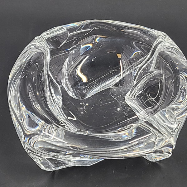 Daum 3 Inch Glass Ashtray, Vintage Crystal Bowl