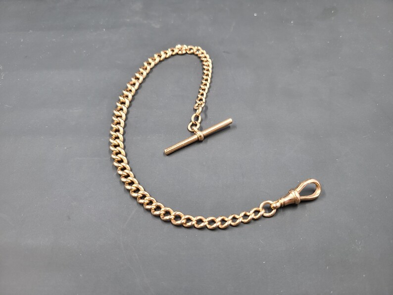 Antique 9ct Gold Pocket Watch Chain T Bar and Clasp English Etsy