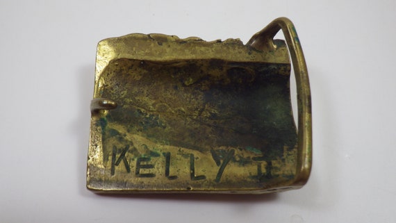 Rare Bernard Kelly #2 Abstract Brass Belt Buckle … - image 5