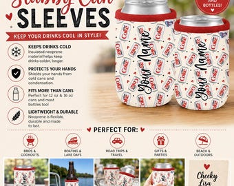 Diet Coke Stubby Can Coozie | Funny Soda Lover Gift | Neoprene Drink Sleeve | Skinny Can Cooler | Cute Beverage Holder | Gift for Her