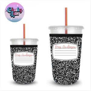 Personalized Iced Coffee Sleeve, Iced Coffee sleeve, Teacher Gift, reusable coffee sleeve, coffee sleeve,