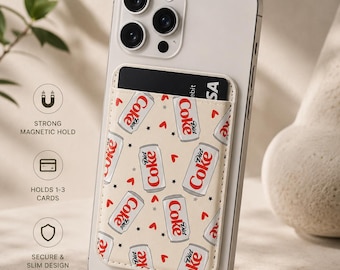 Magnetic Phone Wallet | MagSafe Card Holder | Cute Diet Coke Phone Wallet | Diet Coke Wallet | Magnetic Card Pocket | Gift for Her