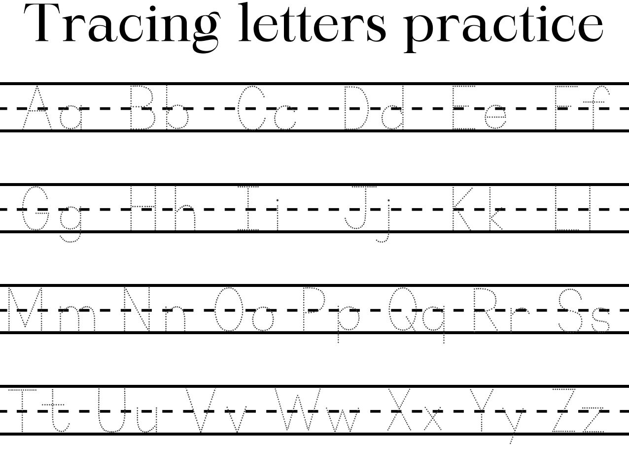 Letter Tracing With 3 Lined Paperdigital Download Etsy