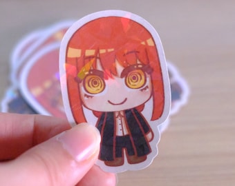 Chainsaw Man Cute Chibi Anime Stickers (Makima Denji Aki Angel Power Kobeni Reze Himeno Asa Yoru Pochita) Holographic