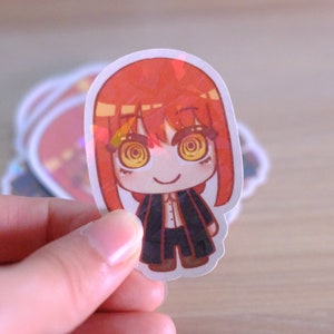 Chainsaw Man Cute Chibi Anime Stickers (Makima Denji Aki Angel Power Kobeni Reze Himeno Asa Yoru Pochita) Holographic
