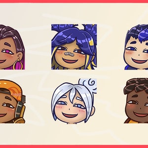 Valorant Twitch Discord Emotes [Duelist Edition] Anya Smug (Reyna Neon Yoru Raze Jett Phoenix)