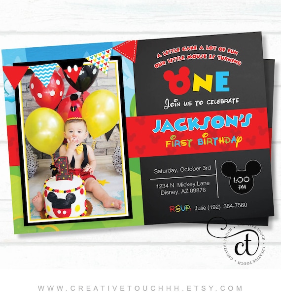 Mickey mouse Invitation, Mickey Mouse Clubhouse invite, Mickey invitation, Mickey Invite, Clubhouse, Birthday invitation, Party (#3) Il_570xn