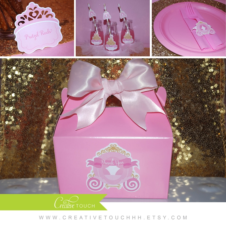 Princess Centerpieces Pink & Gold Disney Princess Princess Etsy