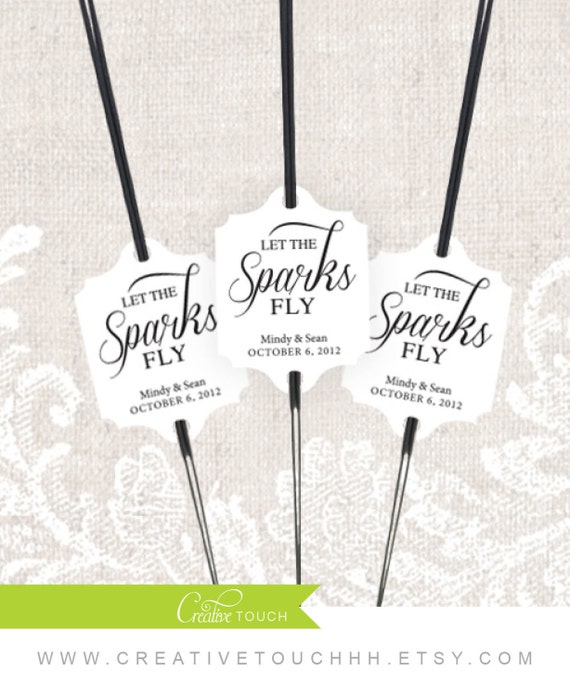 Let the Sparks Fly, Sparkler Send Off Wedding Tags, Custom, Personalized, Sparkler Tags, Sparkler Send Off, Wedding, Tags, Rustic, Classic Il_570xn