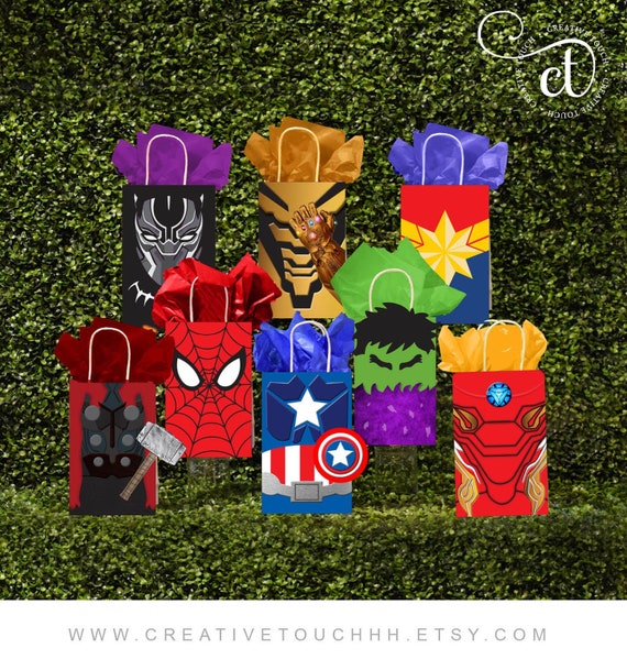 Avengers Favor Bag, Superhero Favor, Avengers Birthday, Superhero Favor Tag, Avengers Party, Superhero Bags, Avengers Inspired Il_570xn