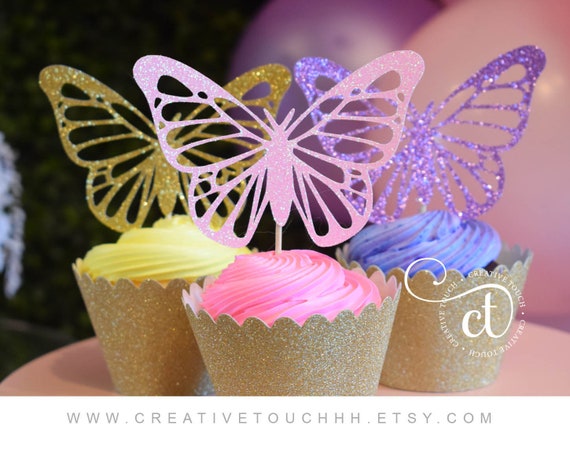 Butterfly Cupcake Toppers, Birthday Party Decoration! Il_570xn
