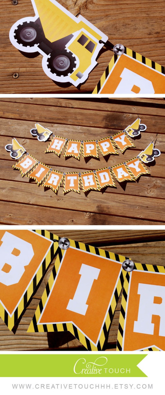 Construction Birthday Banner Construction Banner Construction