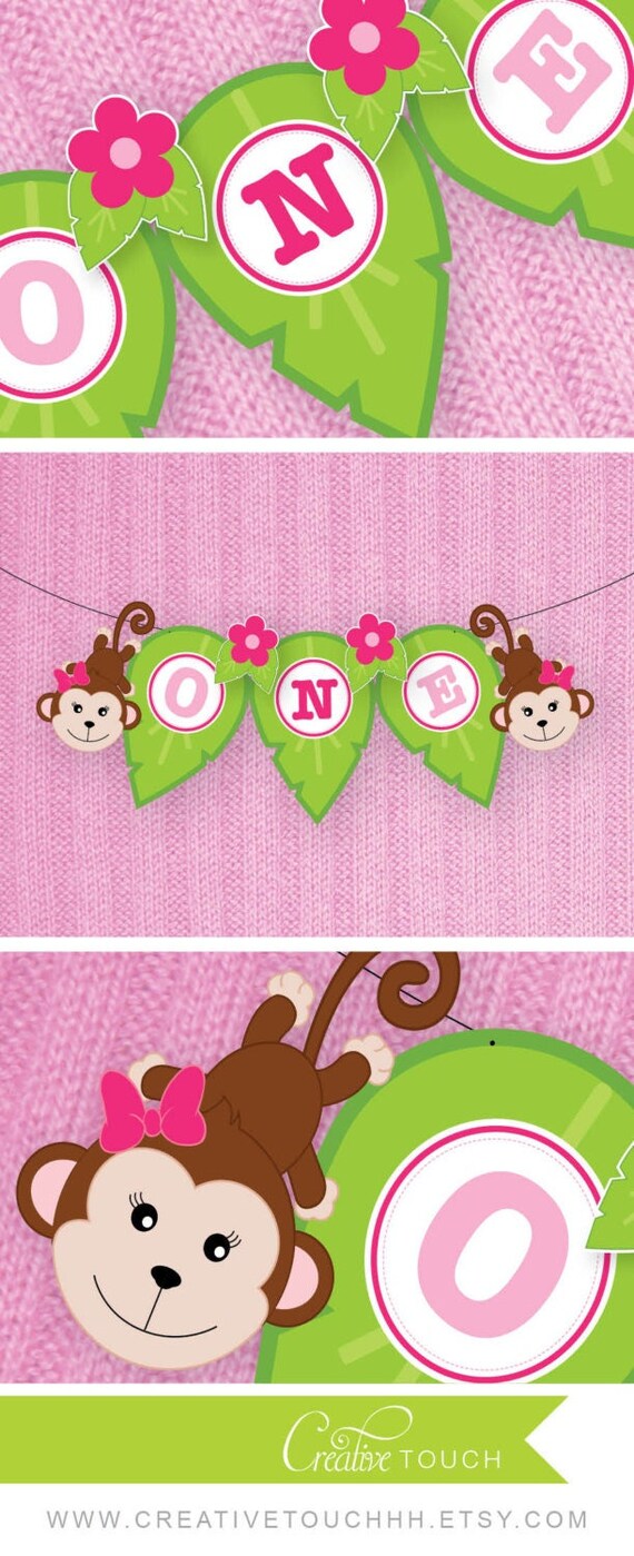 Jungle Birthday Banner, Jungle High Chair Banner, Jungle Birthday, Decoration, Safari, Zoo, Monkey, Safari Birthday, Monkey Birthday, One Il_570xn