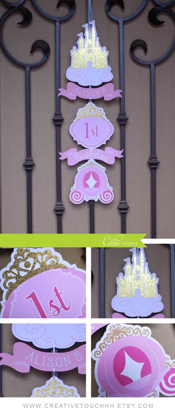 princess welcome sign princess birthday banner princess etsy