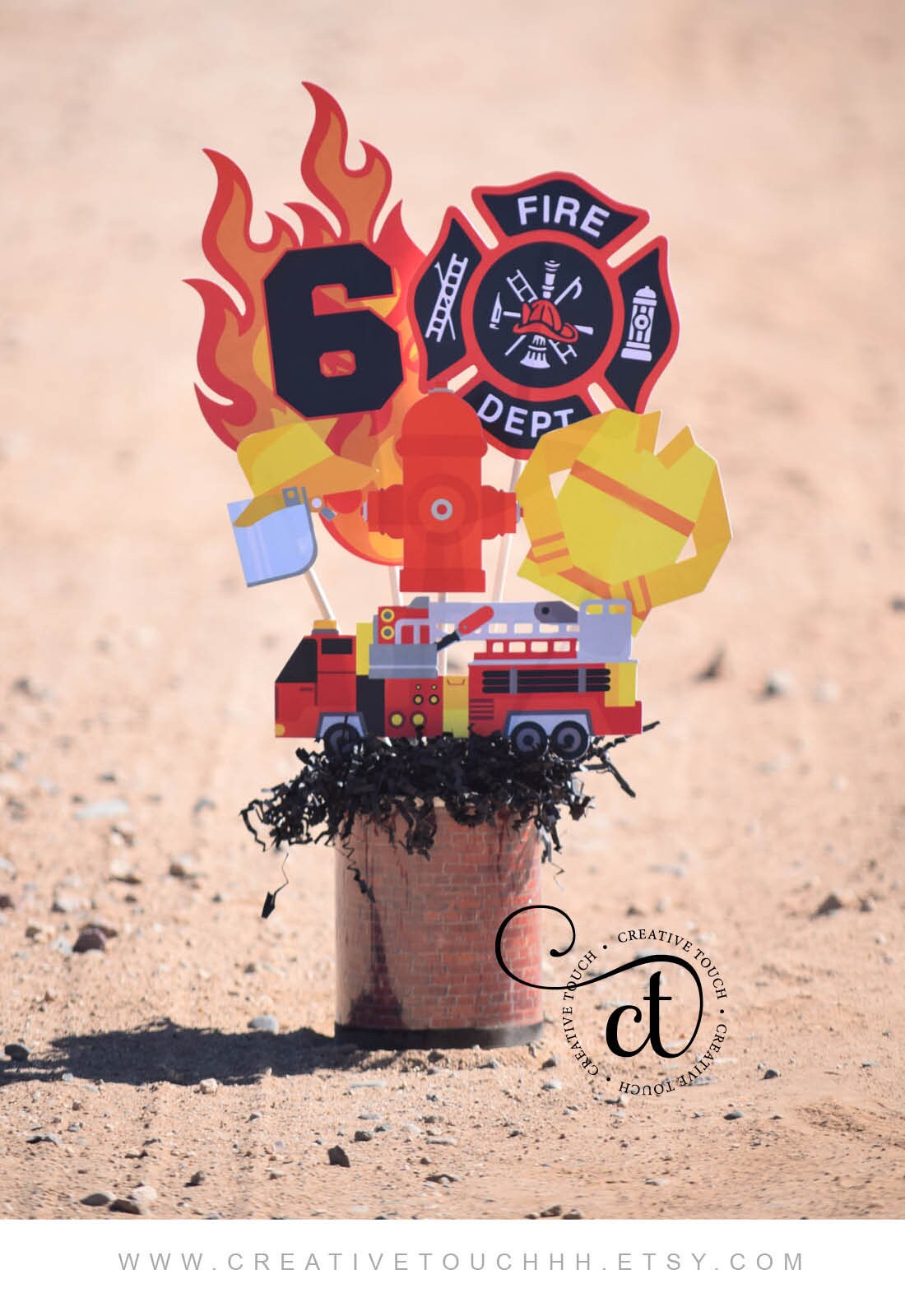 Firefighter Centerpiece Firefighter Fire Truck Fire Boy Etsy